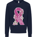 Breast Cancer Awareness Bow Mens Sweatshirt Jumper Navy Blue