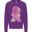 Breast Cancer Awareness Bow Mens Sweatshirt Jumper Purple