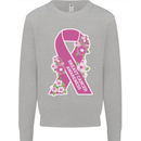 Breast Cancer Awareness Bow Mens Sweatshirt Jumper Sports Grey