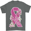 Breast Cancer Awareness Bow Mens T-Shirt 100% Cotton Charcoal