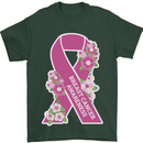 Breast Cancer Awareness Bow Mens T-Shirt 100% Cotton Forest Green