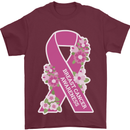 Breast Cancer Awareness Bow Mens T-Shirt 100% Cotton Maroon