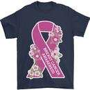Breast Cancer Awareness Bow Mens T-Shirt 100% Cotton Navy Blue
