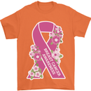 Breast Cancer Awareness Bow Mens T-Shirt 100% Cotton Orange