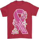 Breast Cancer Awareness Bow Mens T-Shirt 100% Cotton Red
