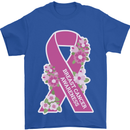 Breast Cancer Awareness Bow Mens T-Shirt 100% Cotton Royal Blue