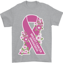 Breast Cancer Awareness Bow Mens T-Shirt 100% Cotton Sports Grey