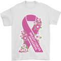 Breast Cancer Awareness Bow Mens T-Shirt 100% Cotton White