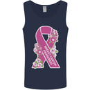 Breast Cancer Awareness Bow Mens Vest Tank Top Navy Blue