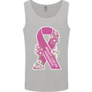 Breast Cancer Awareness Bow Mens Vest Tank Top Sports Grey