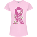 Breast Cancer Awareness Bow Womens Petite Cut T-Shirt Light Pink