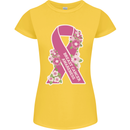 Breast Cancer Awareness Bow Womens Petite Cut T-Shirt Yellow