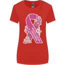 Breast Cancer Awareness Bow Womens Wider Cut T-Shirt Red