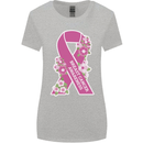 Breast Cancer Awareness Bow Womens Wider Cut T-Shirt Sports Grey