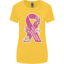 Breast Cancer Awareness Bow Womens Wider Cut T-Shirt Yellow