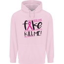 Breast Cancer Awareness Fake Boobs Childrens Kids Hoodie Light Pink