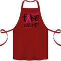 Breast Cancer Awareness Fake Boobs Cotton Apron 100% Organic Maroon