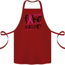 Breast Cancer Awareness Fake Boobs Cotton Apron 100% Organic Maroon