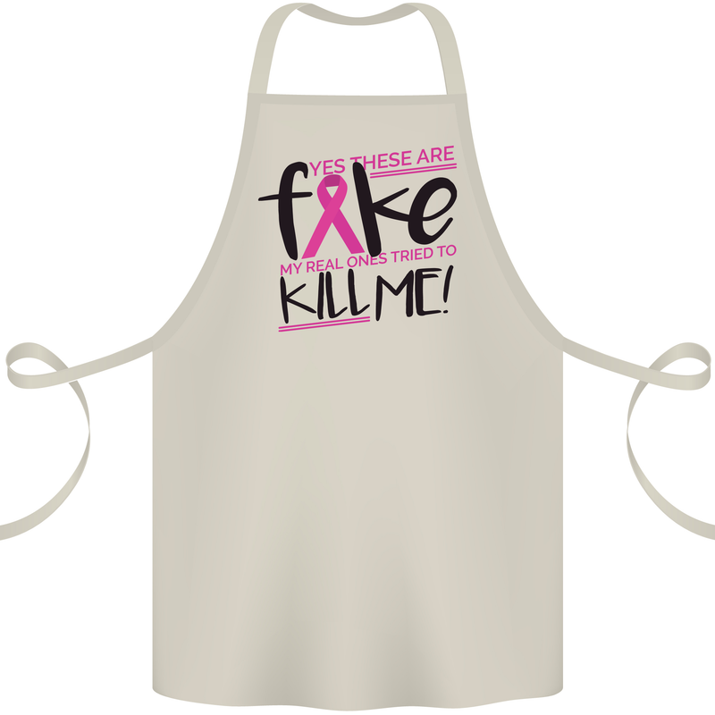 Breast Cancer Awareness Fake Boobs Cotton Apron 100% Organic Natural