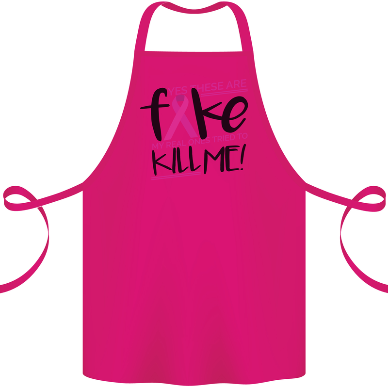 Breast Cancer Awareness Fake Boobs Cotton Apron 100% Organic Pink