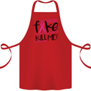 Breast Cancer Awareness Fake Boobs Cotton Apron 100% Organic Red