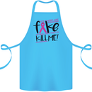 Breast Cancer Awareness Fake Boobs Cotton Apron 100% Organic Turquoise