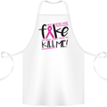 Breast Cancer Awareness Fake Boobs Cotton Apron 100% Organic White