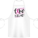 Breast Cancer Awareness Fake Boobs Cotton Apron 100% Organic White
