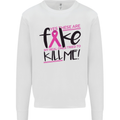 Breast Cancer Awareness Fake Boobs Kids Sweatshirt Jumper White