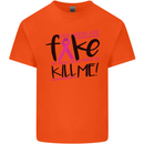 Breast Cancer Awareness Fake Boobs Kids T-Shirt Childrens Orange