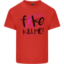 Breast Cancer Awareness Fake Boobs Kids T-Shirt Childrens Red