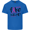Breast Cancer Awareness Fake Boobs Kids T-Shirt Childrens Royal Blue