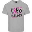 Breast Cancer Awareness Fake Boobs Kids T-Shirt Childrens Sports Grey