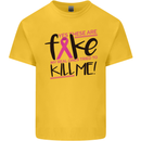 Breast Cancer Awareness Fake Boobs Kids T-Shirt Childrens Yellow