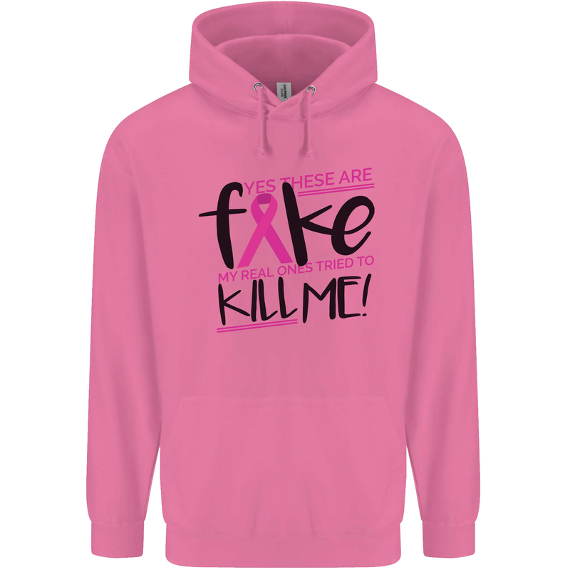Breast Cancer Awareness Fake Boobs Mens 80% Cotton Hoodie Azelea