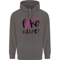 Breast Cancer Awareness Fake Boobs Mens 80% Cotton Hoodie Charcoal
