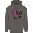 Breast Cancer Awareness Fake Boobs Mens 80% Cotton Hoodie Charcoal