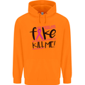 Breast Cancer Awareness Fake Boobs Mens 80% Cotton Hoodie Orange
