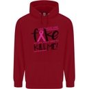 Breast Cancer Awareness Fake Boobs Mens 80% Cotton Hoodie Red