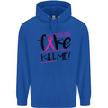 Breast Cancer Awareness Fake Boobs Mens 80% Cotton Hoodie Royal Blue