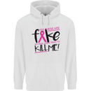 Breast Cancer Awareness Fake Boobs Mens 80% Cotton Hoodie White