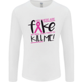 Breast Cancer Awareness Fake Boobs Mens Long Sleeve T-Shirt White