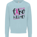 Breast Cancer Awareness Fake Boobs Mens Sweatshirt Jumper Light Blue