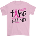 Breast Cancer Awareness Fake Boobs Mens T-Shirt 100% Cotton Light Pink