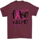 Breast Cancer Awareness Fake Boobs Mens T-Shirt 100% Cotton Maroon