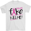 Breast Cancer Awareness Fake Boobs Mens T-Shirt 100% Cotton White