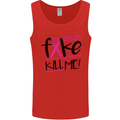 Breast Cancer Awareness Fake Boobs Mens Vest Tank Top Red