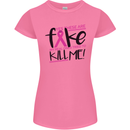 Breast Cancer Awareness Fake Boobs Womens Petite Cut T-Shirt Azalea