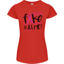 Breast Cancer Awareness Fake Boobs Womens Petite Cut T-Shirt Red