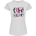 Breast Cancer Awareness Fake Boobs Womens Petite Cut T-Shirt White
